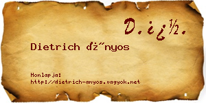 Dietrich Ányos névjegykártya